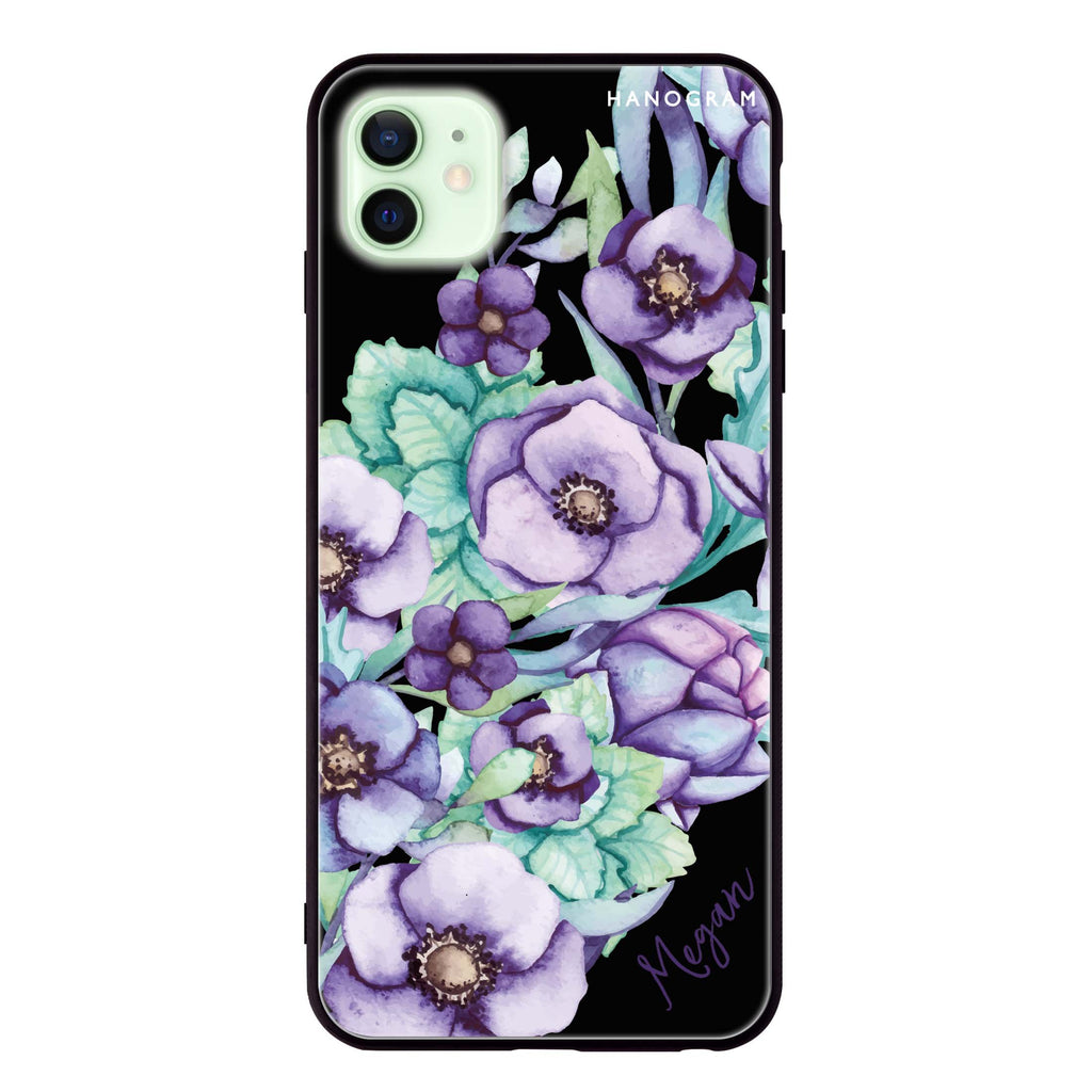 Purple Floral Il iPhone 12 mini 超薄強化玻璃殻