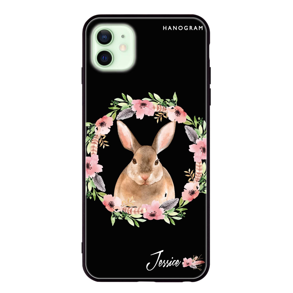 Floral Rabbit iPhone 12 超薄強化玻璃殻