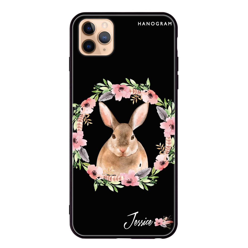 Floral Rabbit iPhone 11 Pro Max 超薄強化玻璃殻