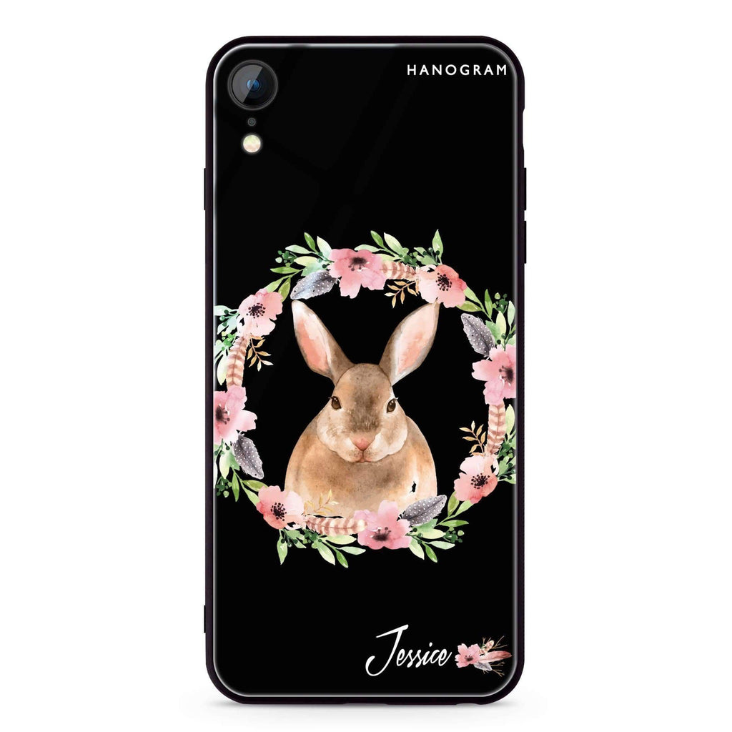 Floral Rabbit iPhone XR 超薄強化玻璃殻