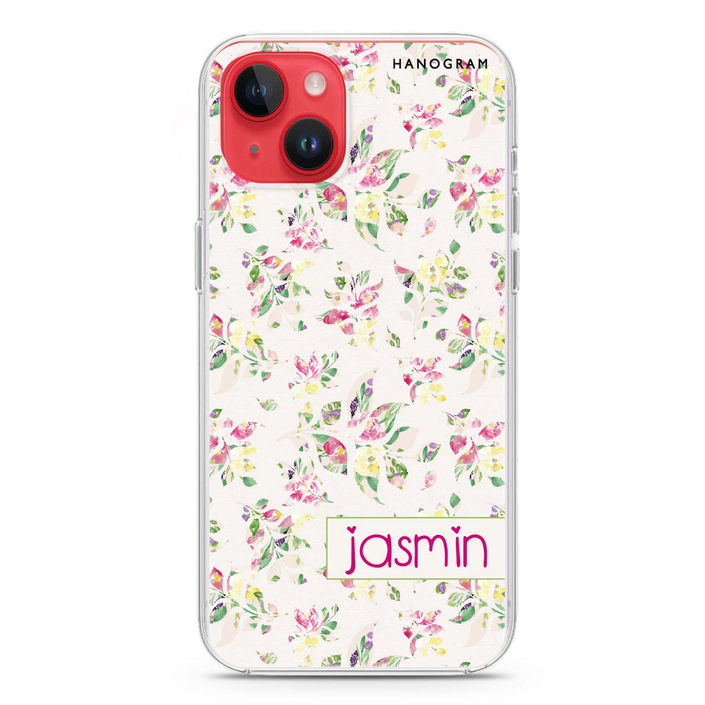 Floral Rain iPhone 14 Plus Magsafe 兼容水晶透明保護殼