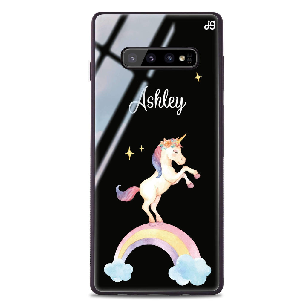 Rainbow Unicorn Unicorn Samsung S10 Plus 超薄強化玻璃殻