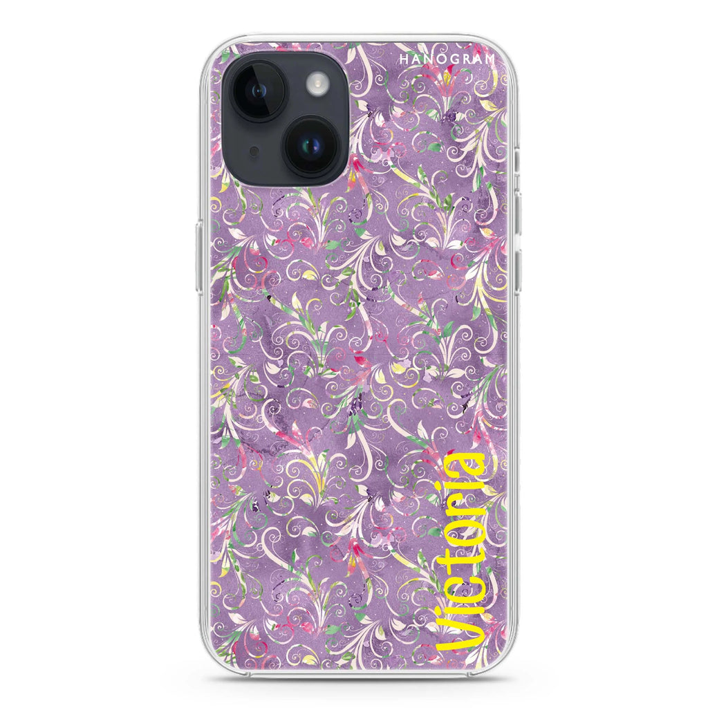 Curly Flowers iPhone 14 Plus Magsafe 兼容水晶透明保護殼