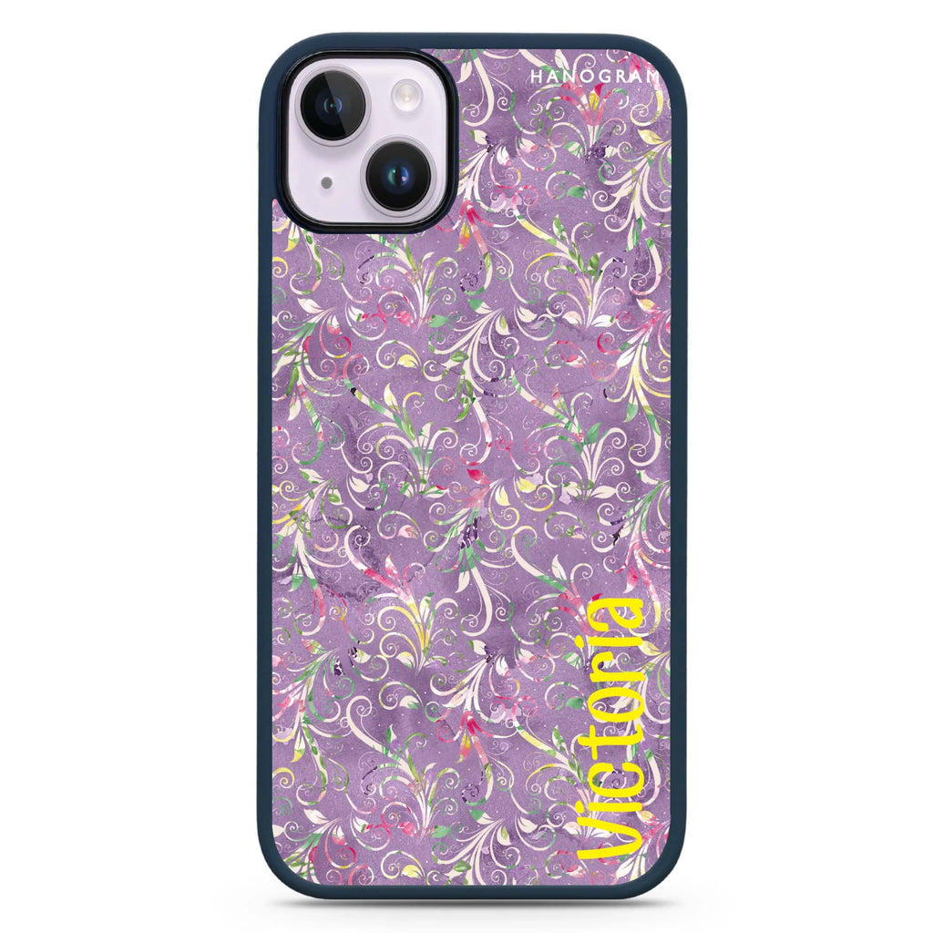 Curly Flowers iPhone 14 Plus Magsafe 兼容防衝擊保護殼