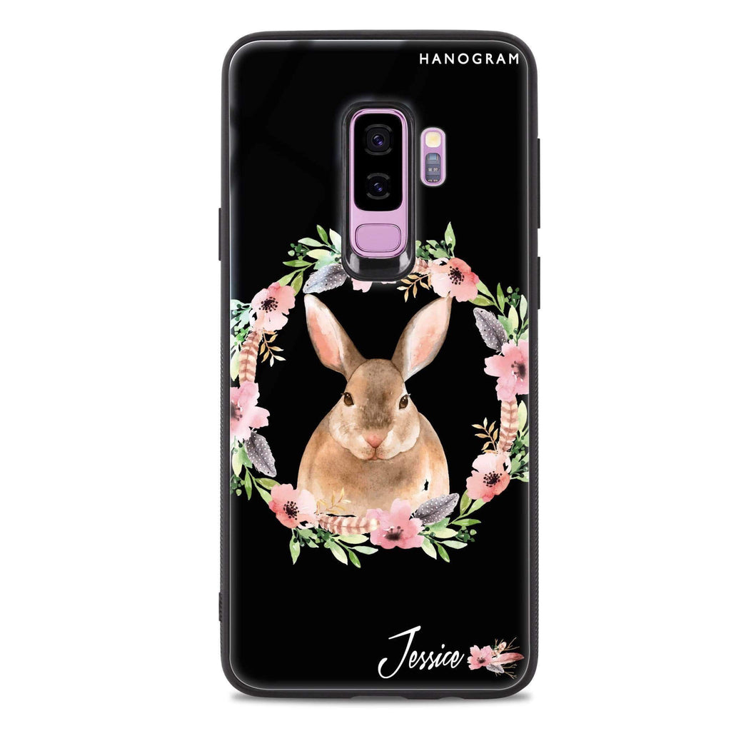 Floral Rabbit Samsung S9 Plus 超薄強化玻璃殻