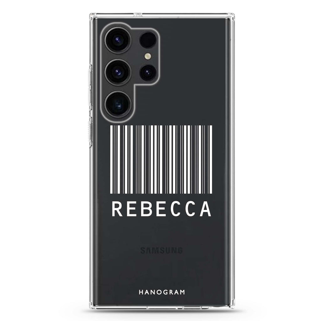 Barcode Samsung Galaxy Ultra 可加名字透明保護殼，適用 S26/S25/S24/S23 Ultra，圖1