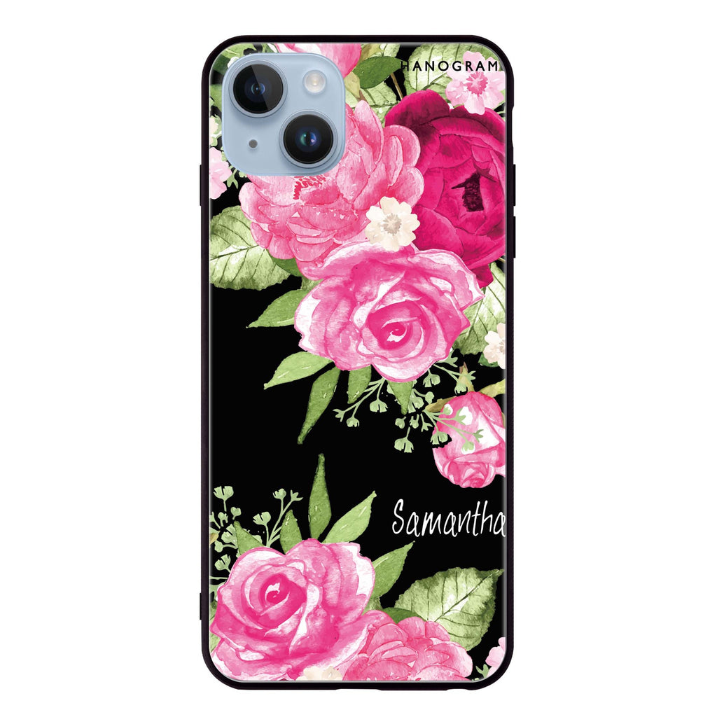 Watercolor Rose iPhone 13 超薄強化玻璃殻