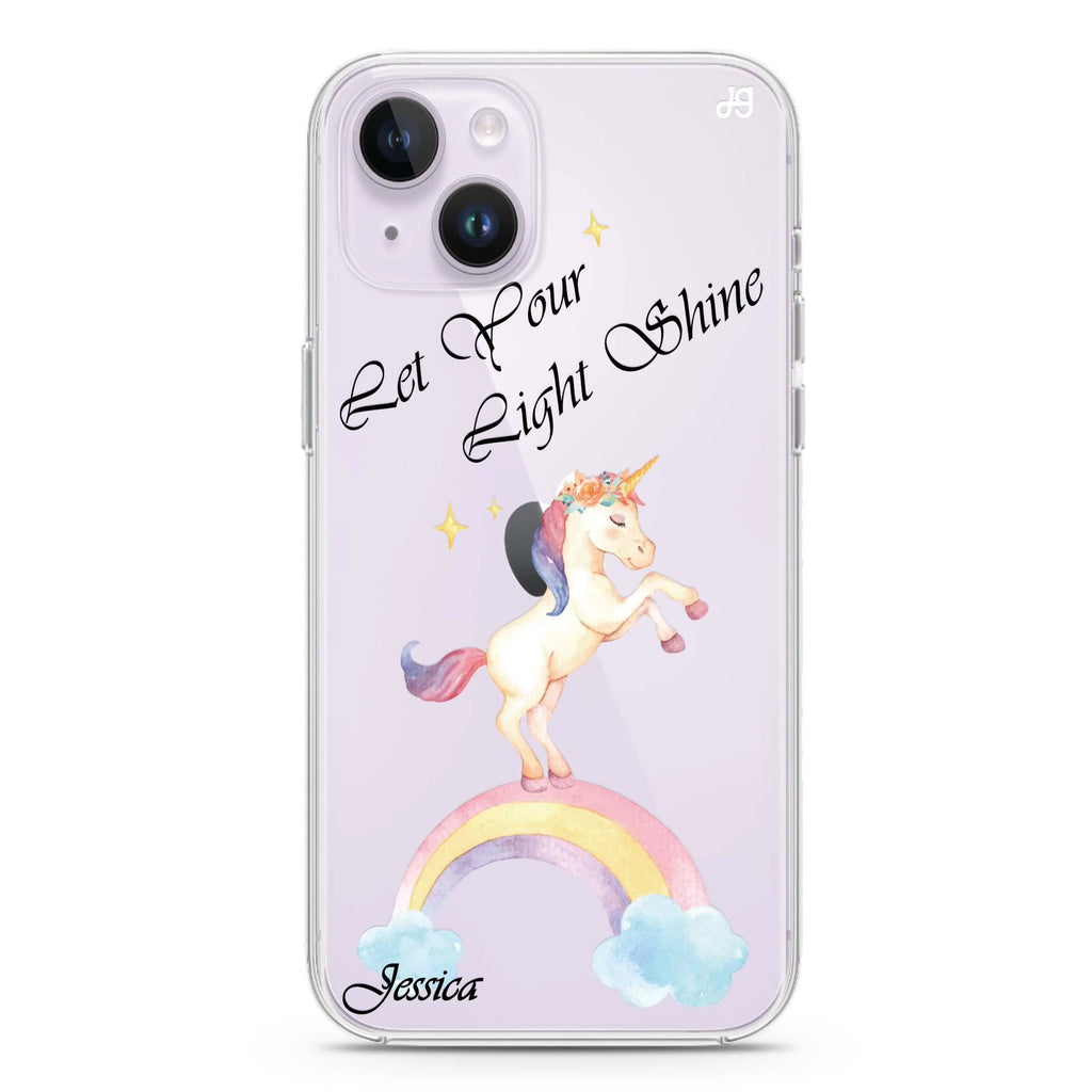 Rainbow Unicorn iPhone 14 水晶透明保護殼