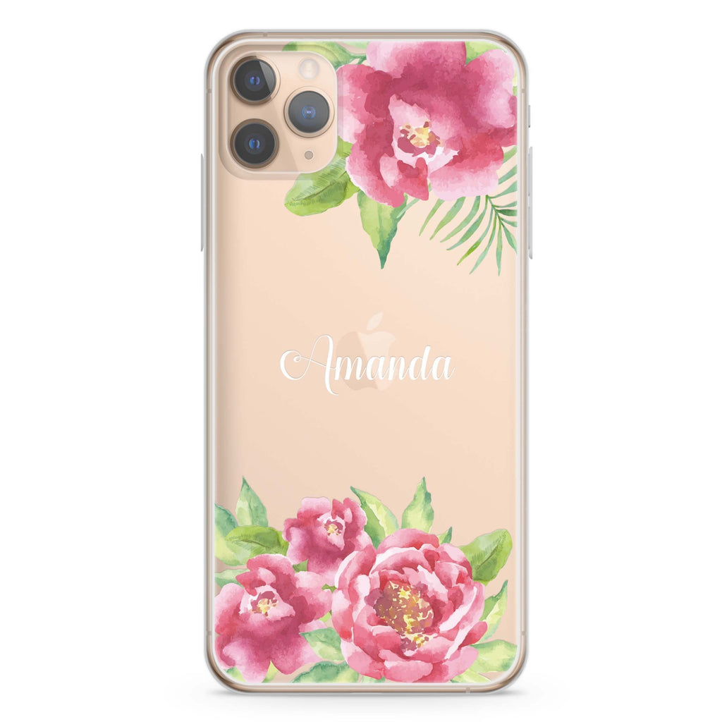 Watercolor Paeonia iPhone 11 Pro 水晶透明保護殼