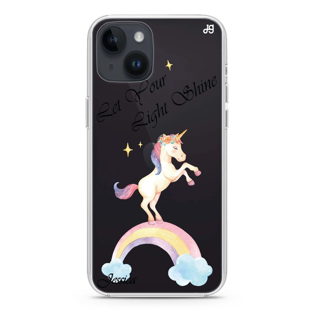 Rainbow Unicorn iPhone 14 plus 水晶透明保護殼