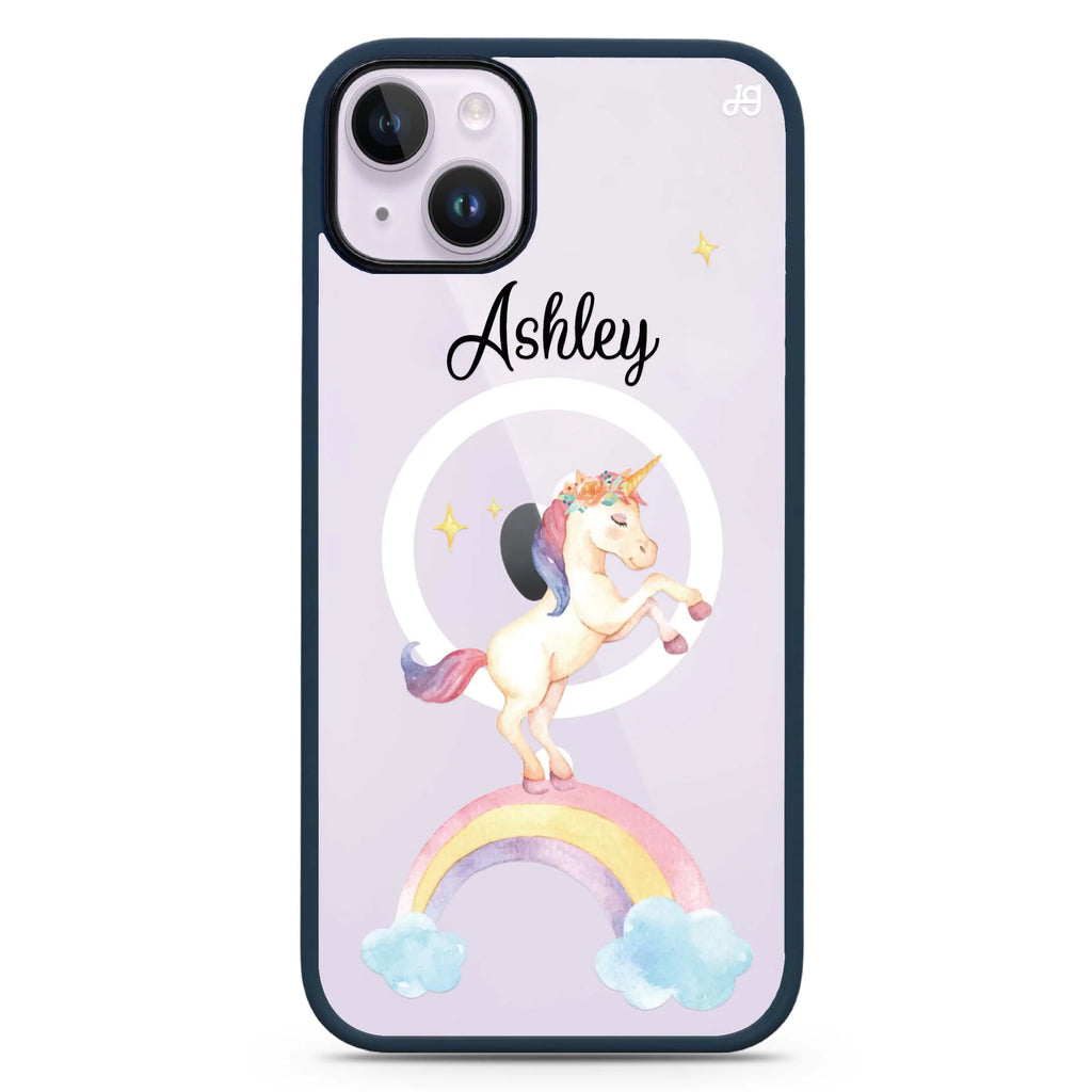 Rainbow Unicorn Unicorn iPhone 14 Plus Magsafe 兼容防衝擊保護殼