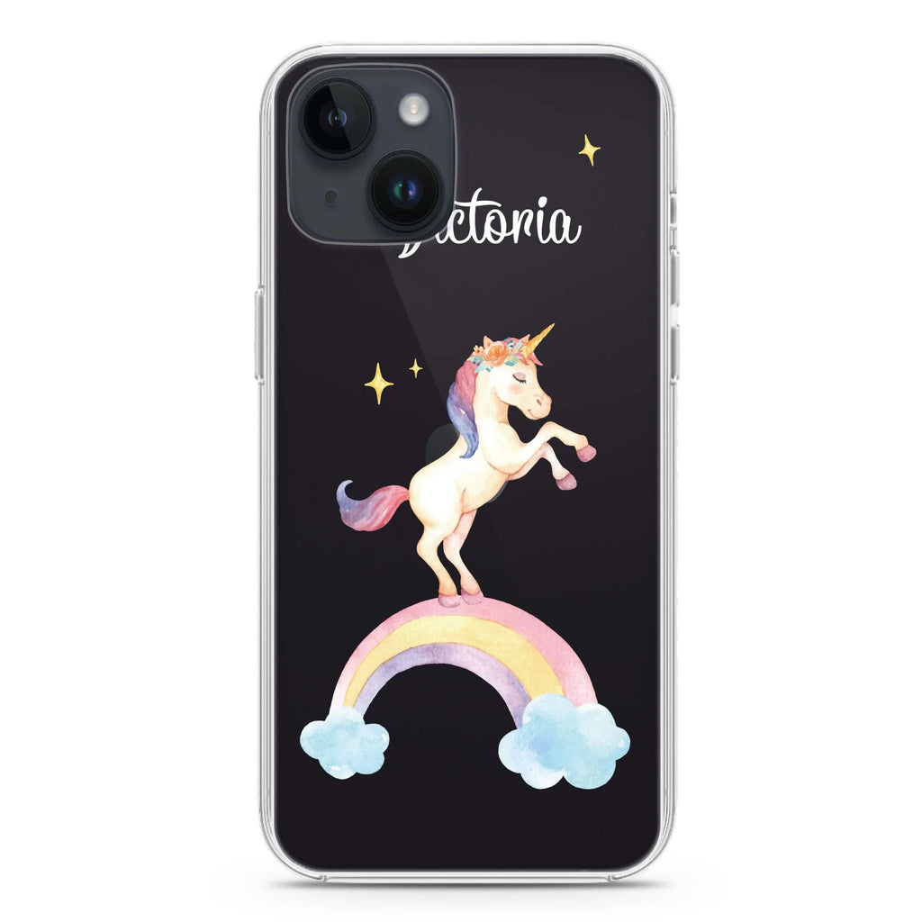 Rainbow Unicorn Unicorn iPhone 14 plus 水晶透明保護殼