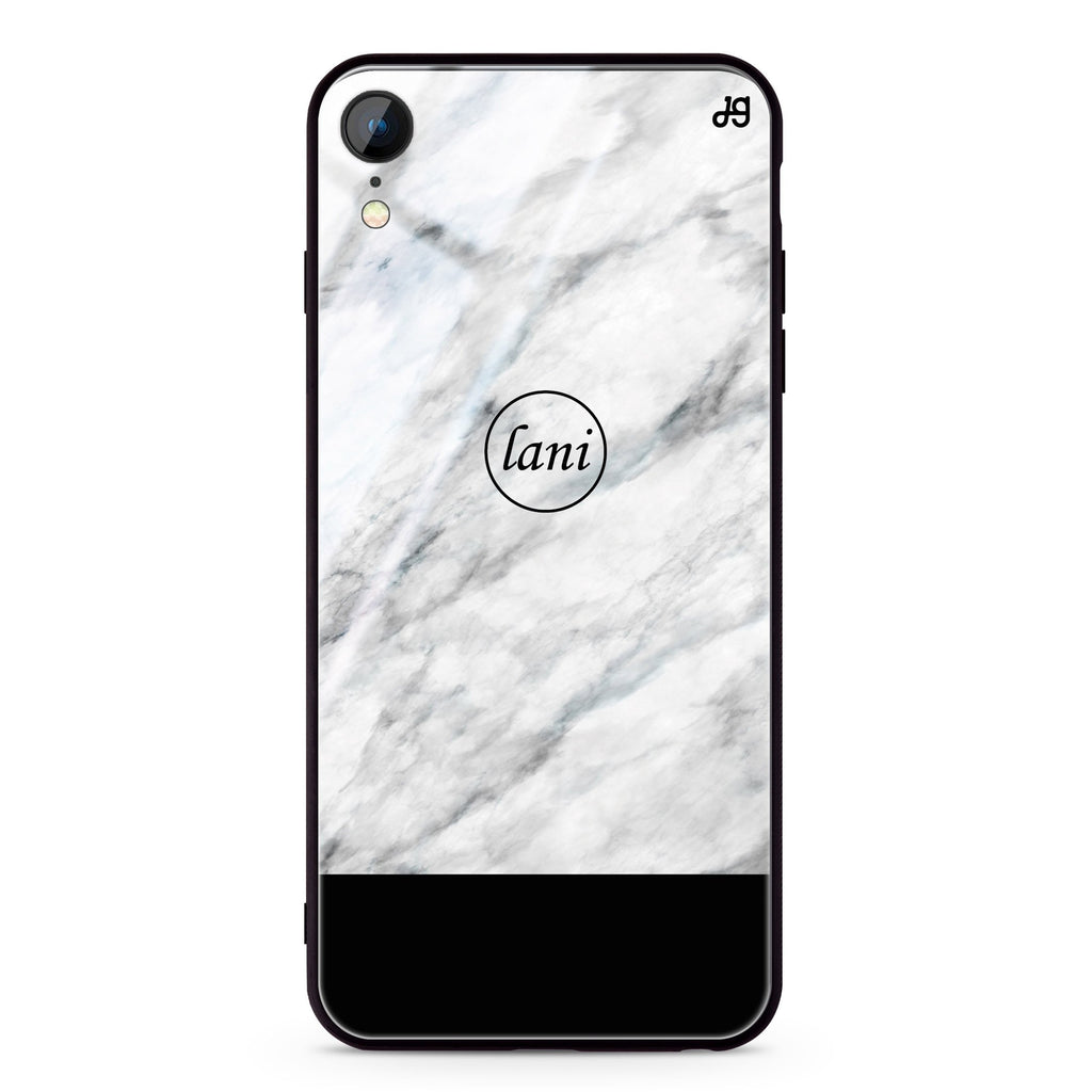 White Marble Transparent iPhone XR 超薄強化玻璃殻