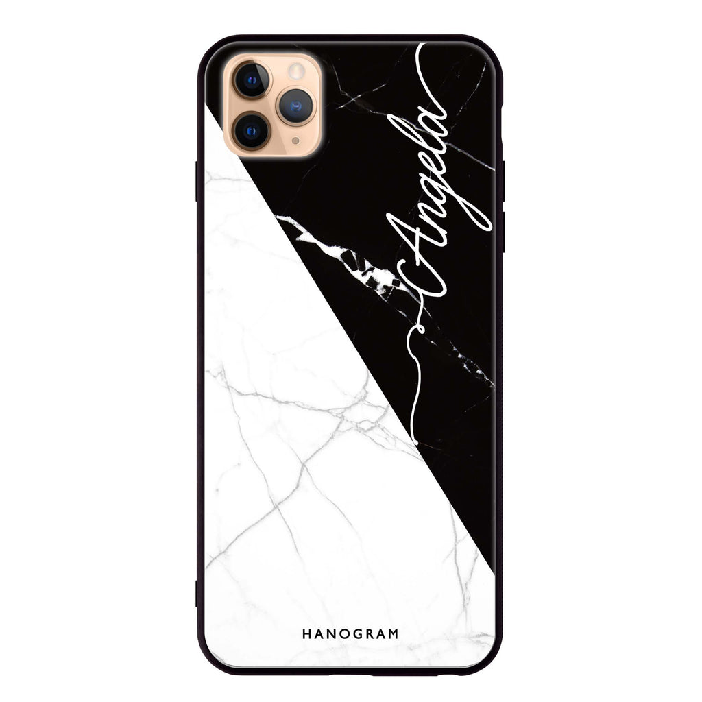 Black And White Marble iPhone 11 Pro 超薄強化玻璃殻