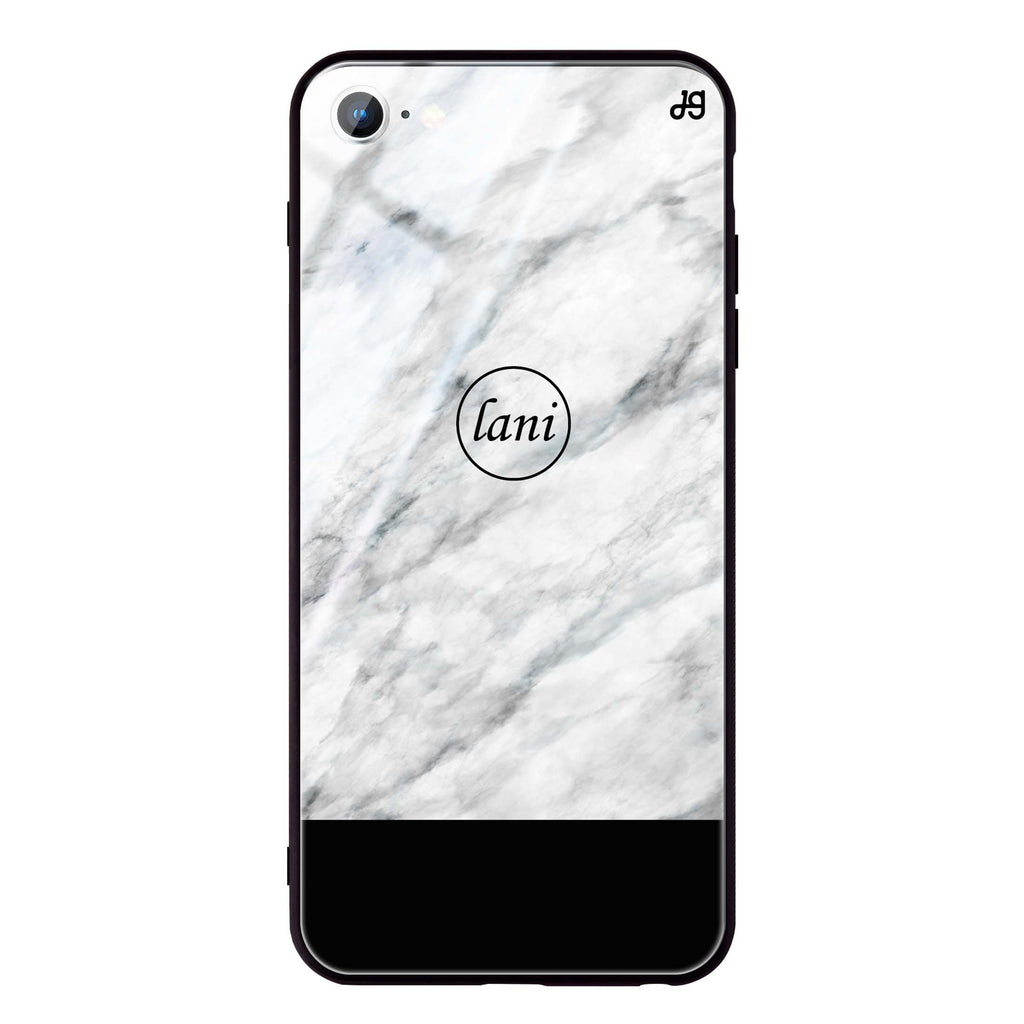 White Marble Transparent iPhone SE 超薄強化玻璃殻