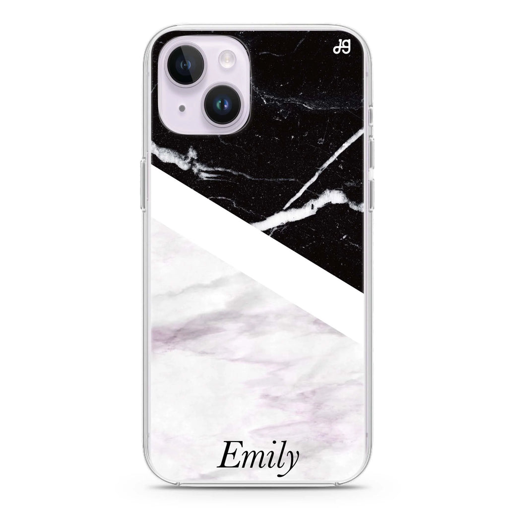 Black & White Marble iPhone 14 水晶透明保護殼