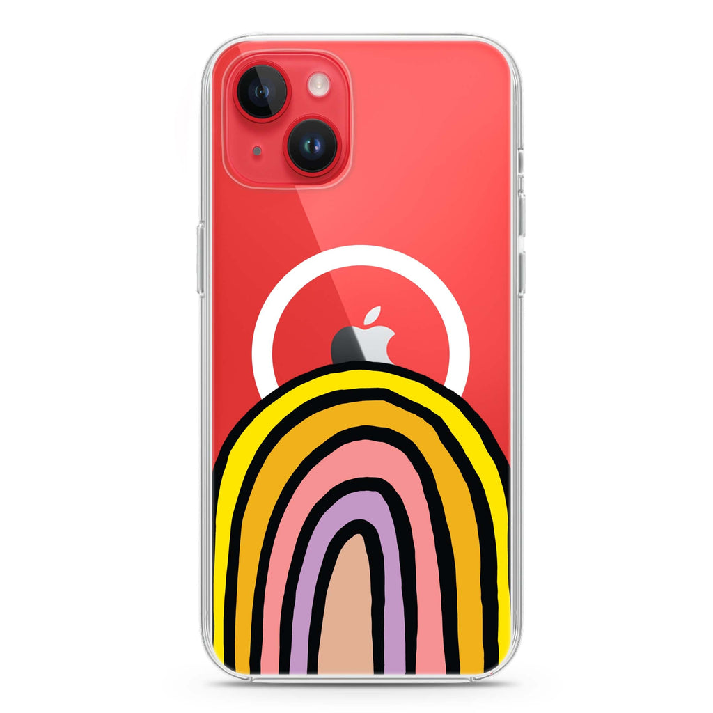Happy Rainbow iPhone 14 Magsafe 兼容水晶透明保護殼