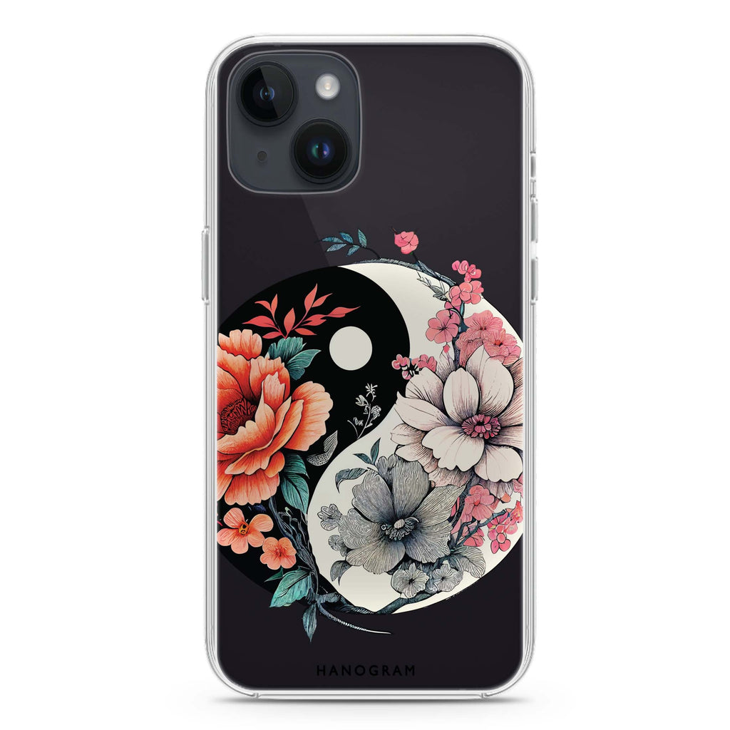 Floral & Tai Chi iPhone 14 水晶透明保護殼