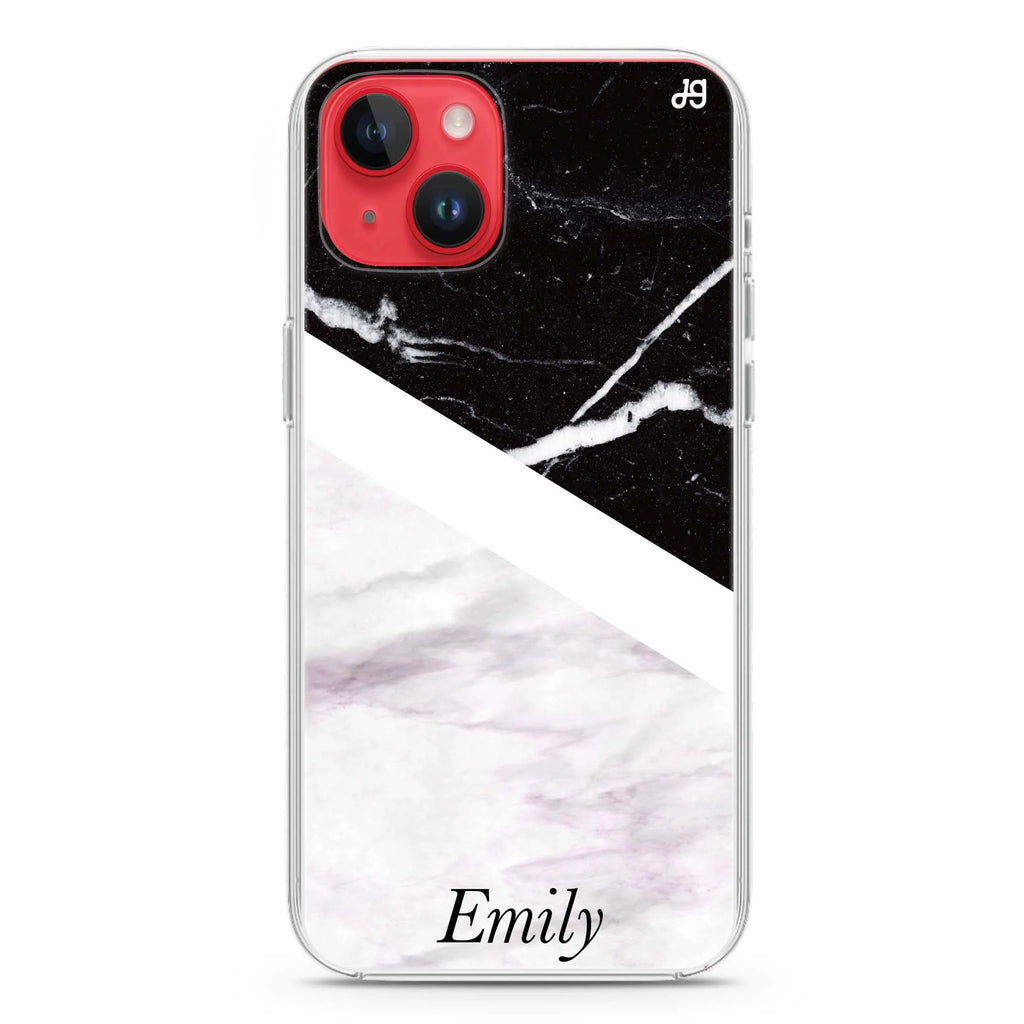 Black & White Marble iPhone 14 plus 水晶透明保護殼
