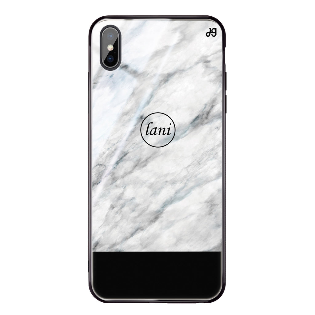 White Marble Transparent iPhone X 超薄強化玻璃殻