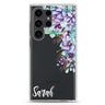 Purple Floral Samsung Galaxy Ultra 可加名字透明保護殼，適用 S26/S25/S24/S23 Ultra，圖1