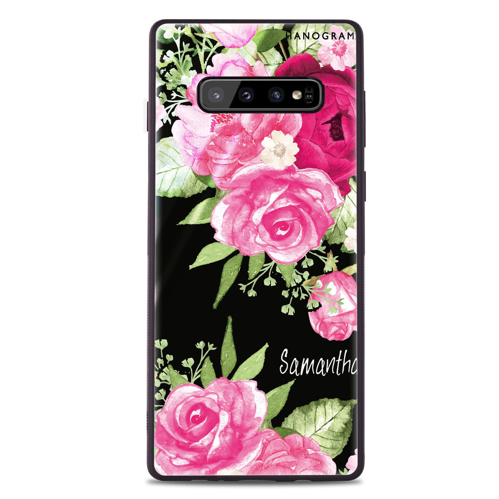 Watercolor Rose Samsung 超薄強化玻璃殻