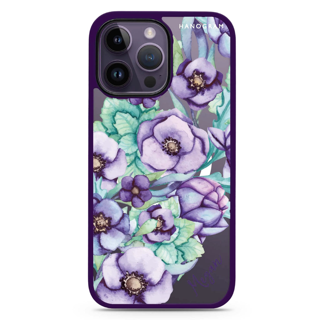 Purple Floral II Magsafe 兼容防衝擊保護殼