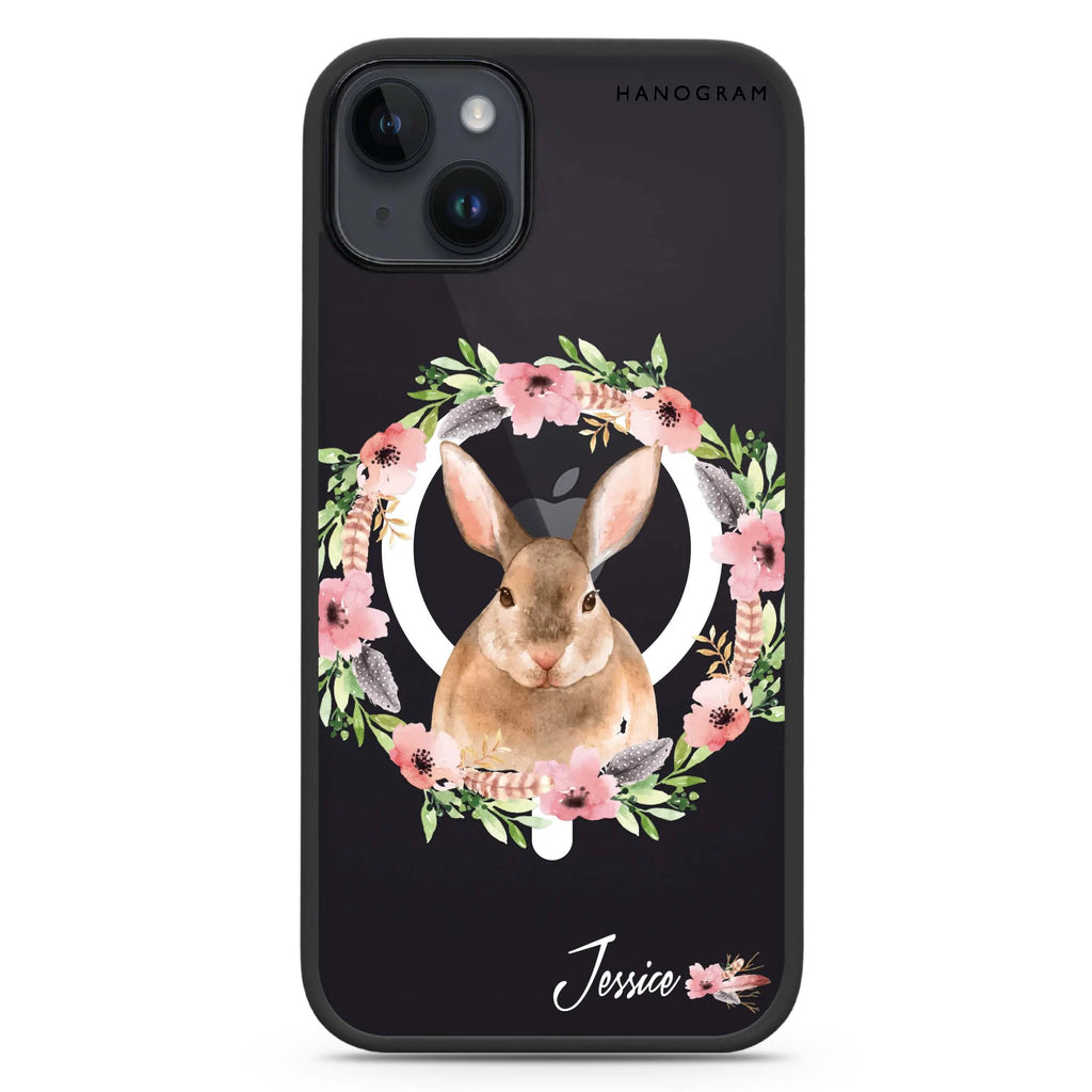 Floral Rabbit iPhone 14 Plus Magsafe 兼容防衝擊保護殼