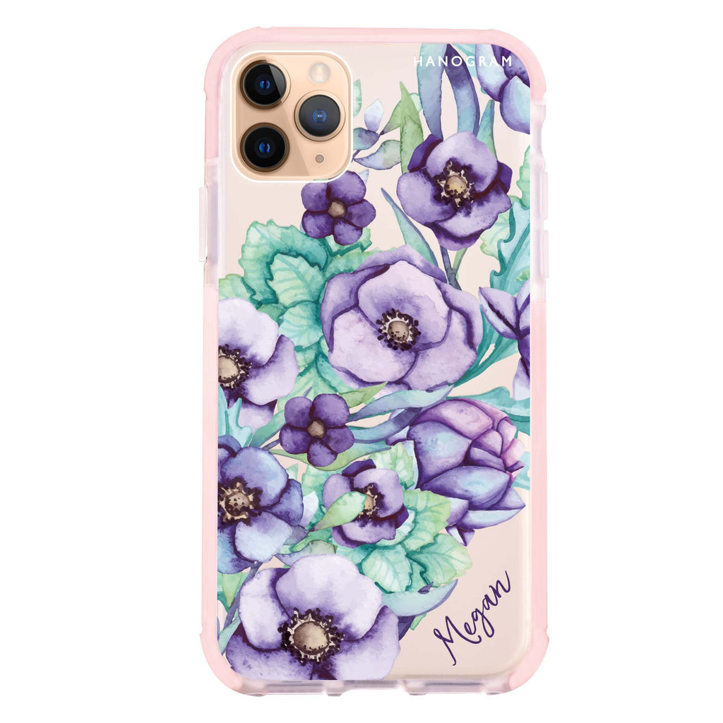 Purple Floral II iPhone 11 Pro Max 吸震防摔保護殼
