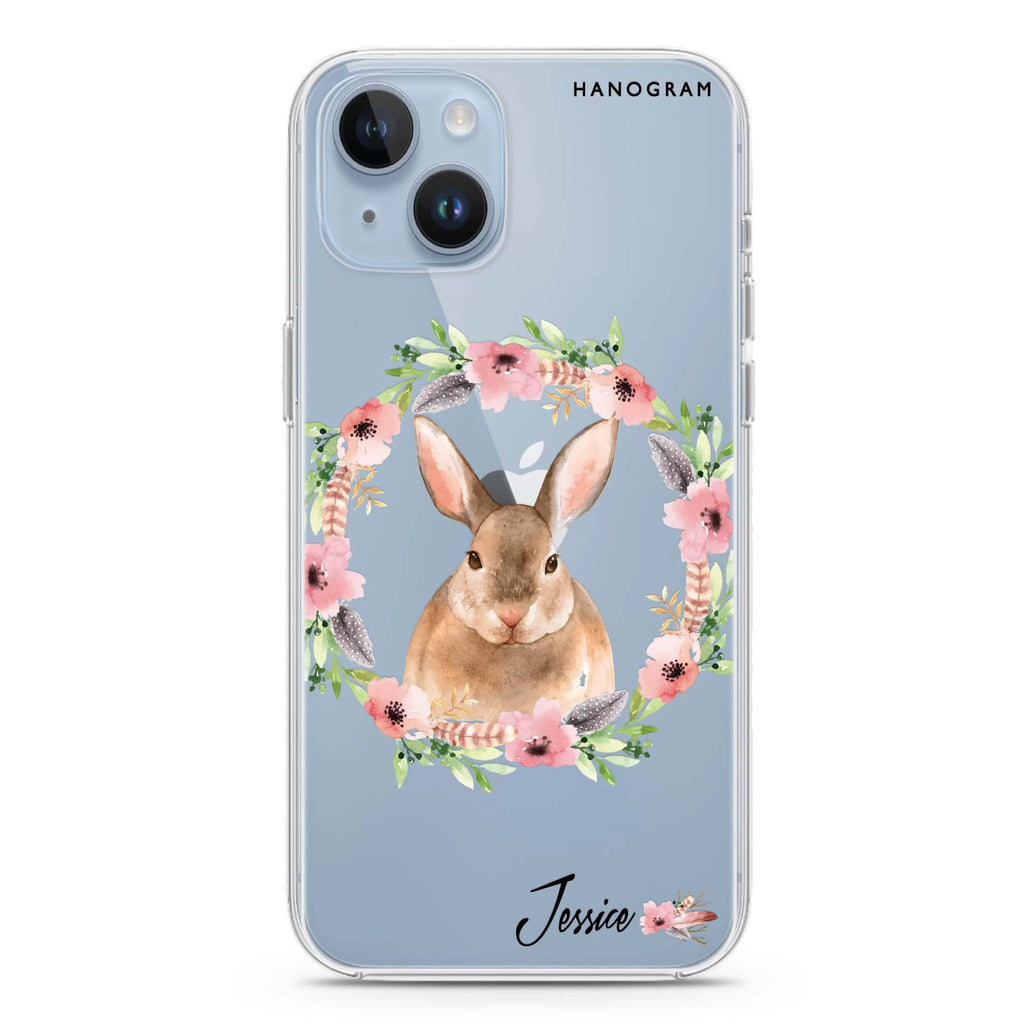 Floral Rabbit iPhone 14 plus 水晶透明保護殼