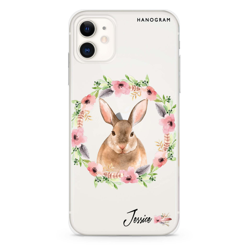 Floral Rabbit iPhone 11 水晶透明保護殼