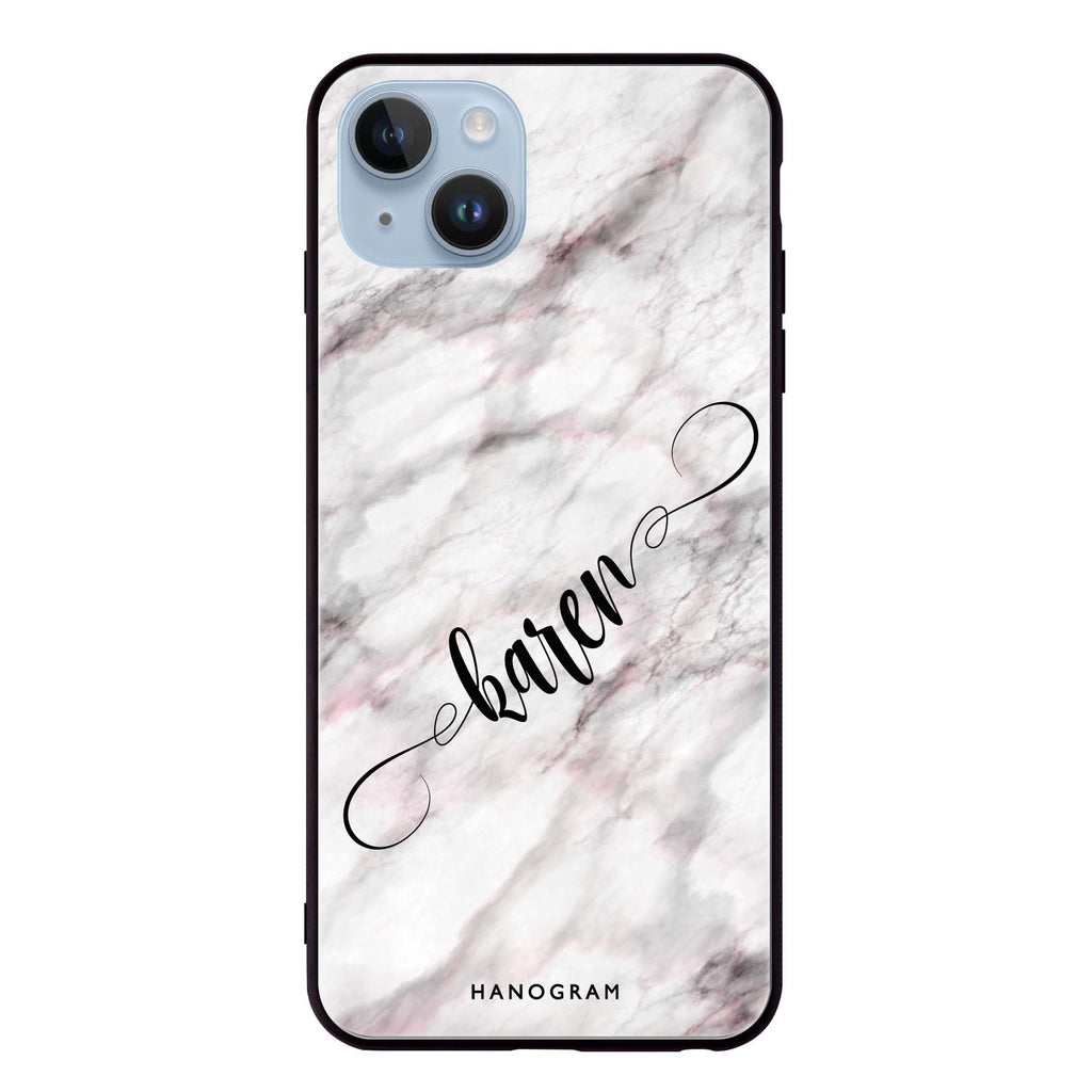 Cursive Name & Marble iPhone 13 超薄強化玻璃殻