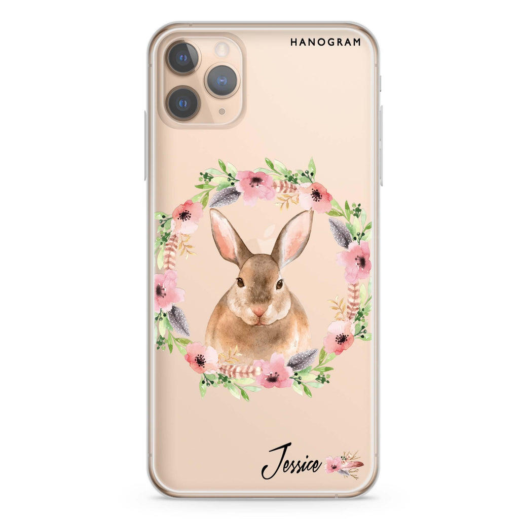Floral Rabbit iPhone 11 Pro Max 水晶透明保護殼