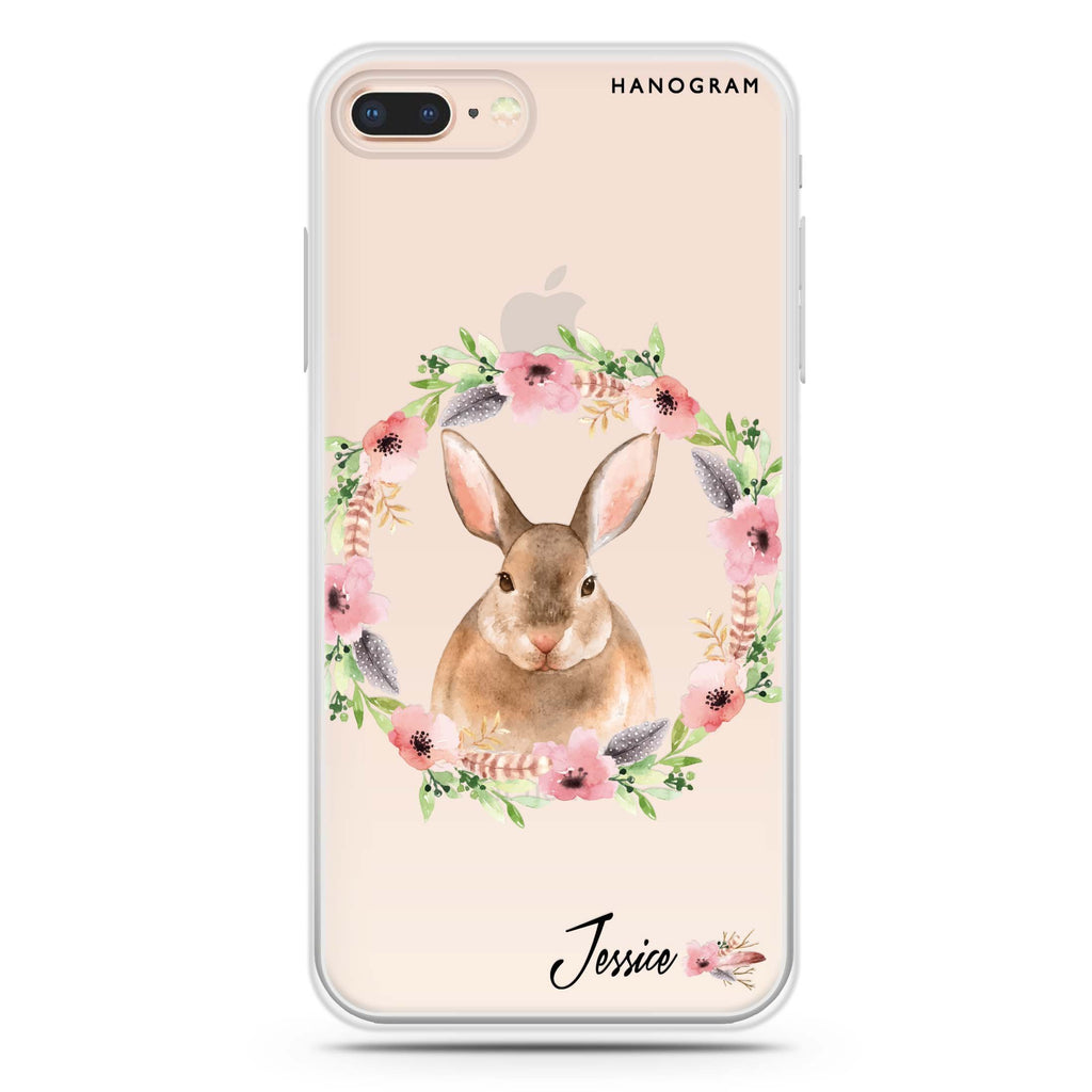 Floral Rabbit iPhone 8 Plus 水晶透明保護殼