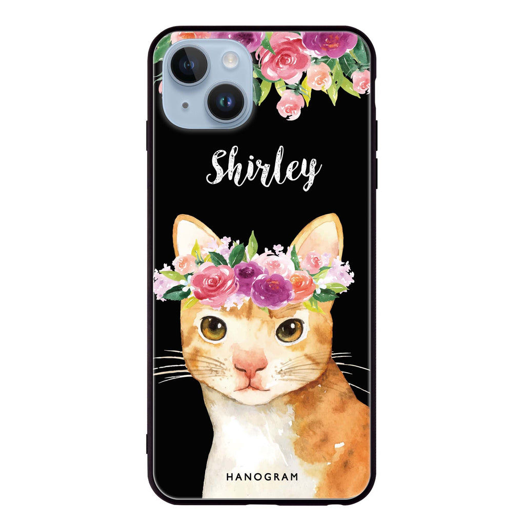 Floral and Cat iPhone 13 超薄強化玻璃殻
