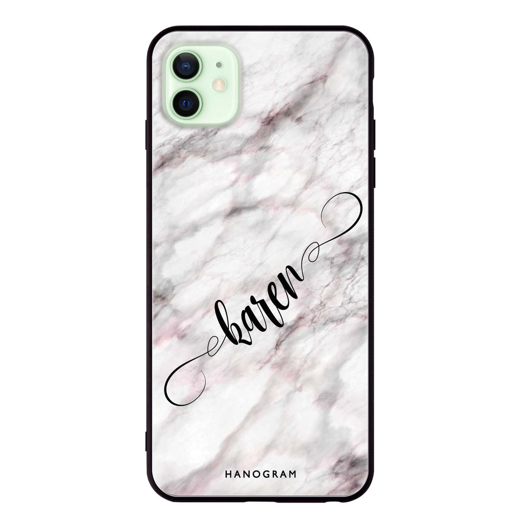 Cursive Name & Marble iPhone 12 超薄強化玻璃殻