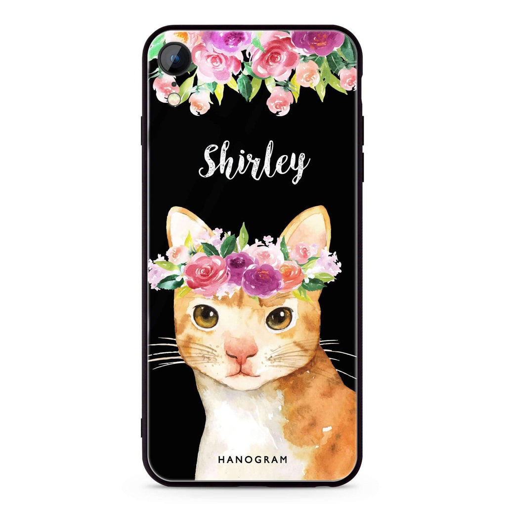 Floral and Cat iPhone XR 超薄強化玻璃殻