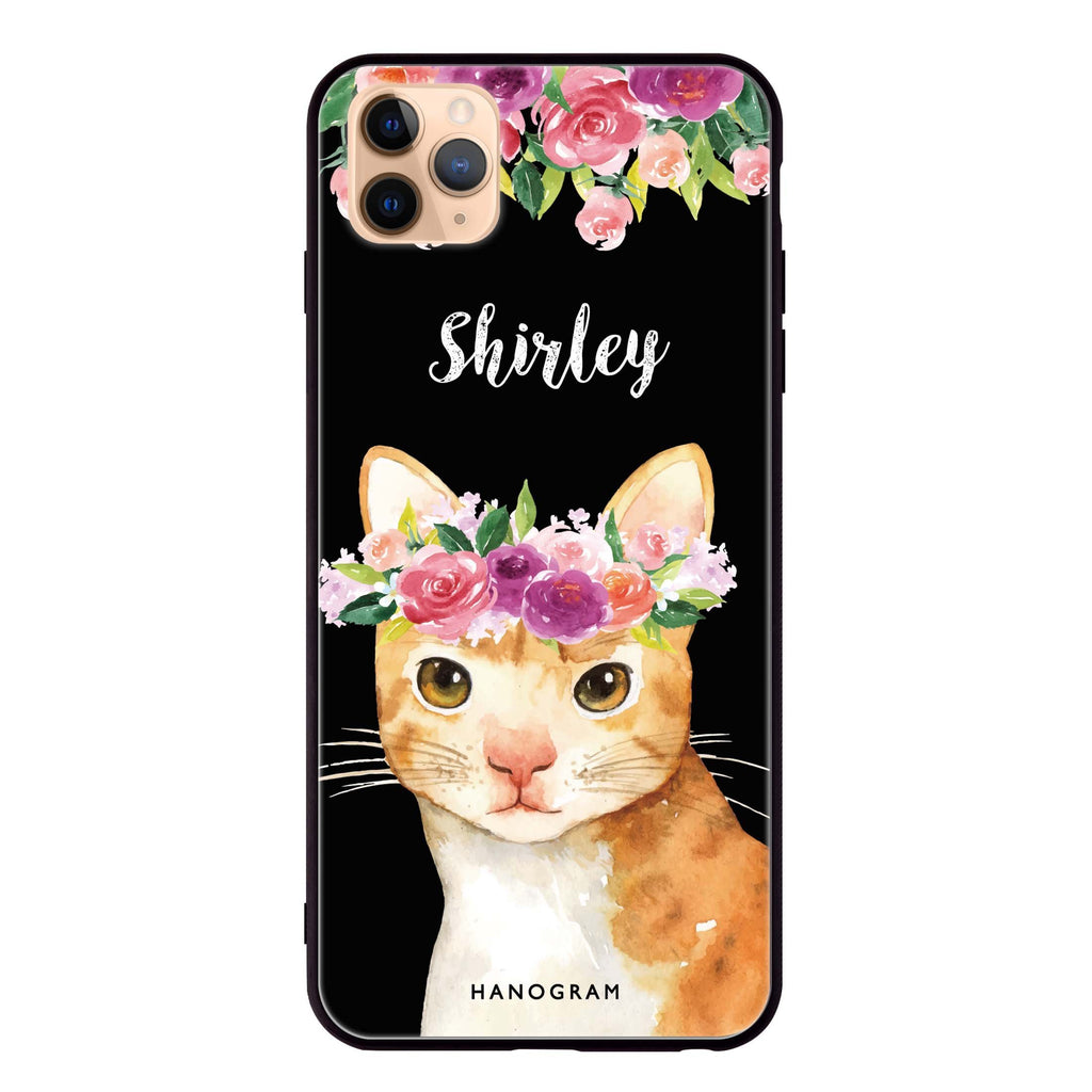 Floral and Cat iPhone 11 Pro 超薄強化玻璃殻