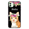 Floral and Cat iPhone 12 mini 超薄強化玻璃殻