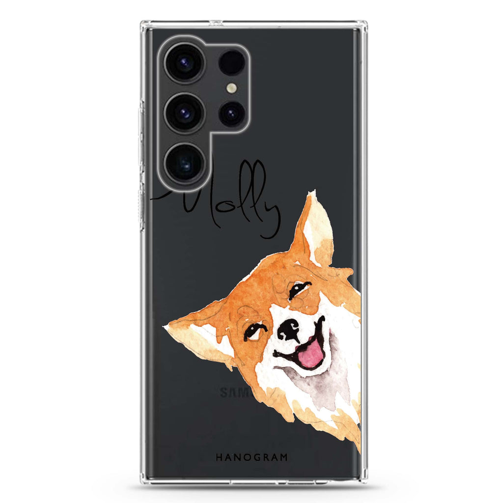 Welsh Corgi Samsung Galaxy Ultra 可加名字透明保護殼，適用 S26/S25/S24/S23 Ultra，圖1