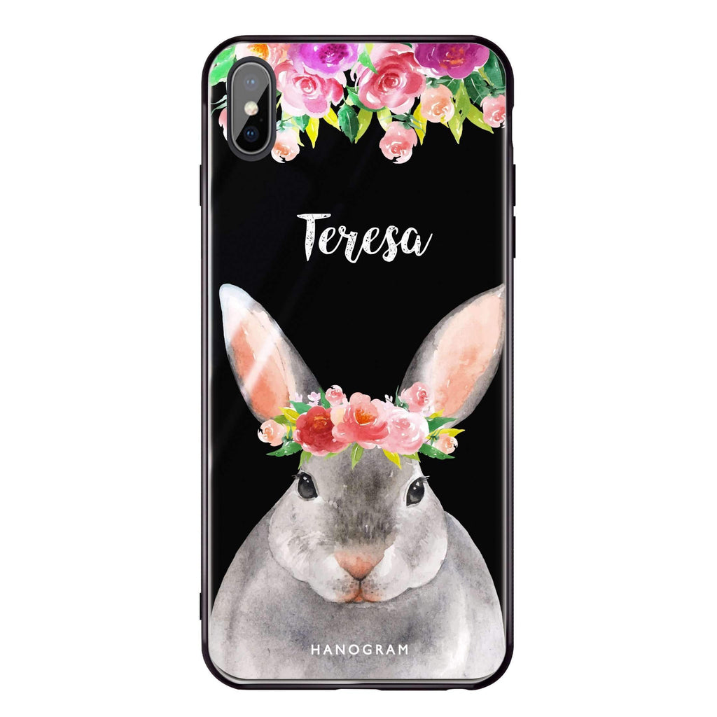 Floral and Bunny iPhone X 超薄強化玻璃殻