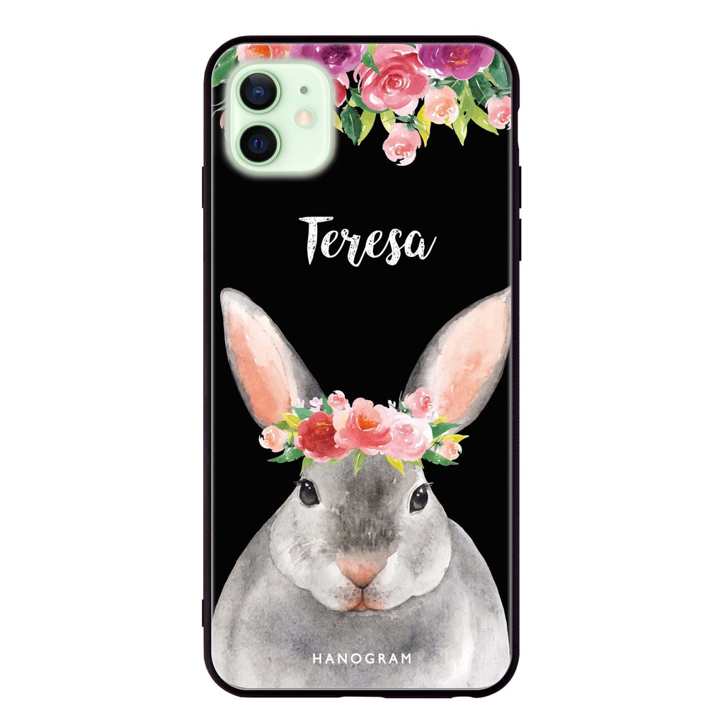 Floral and Bunny iPhone 12 mini 超薄強化玻璃殻