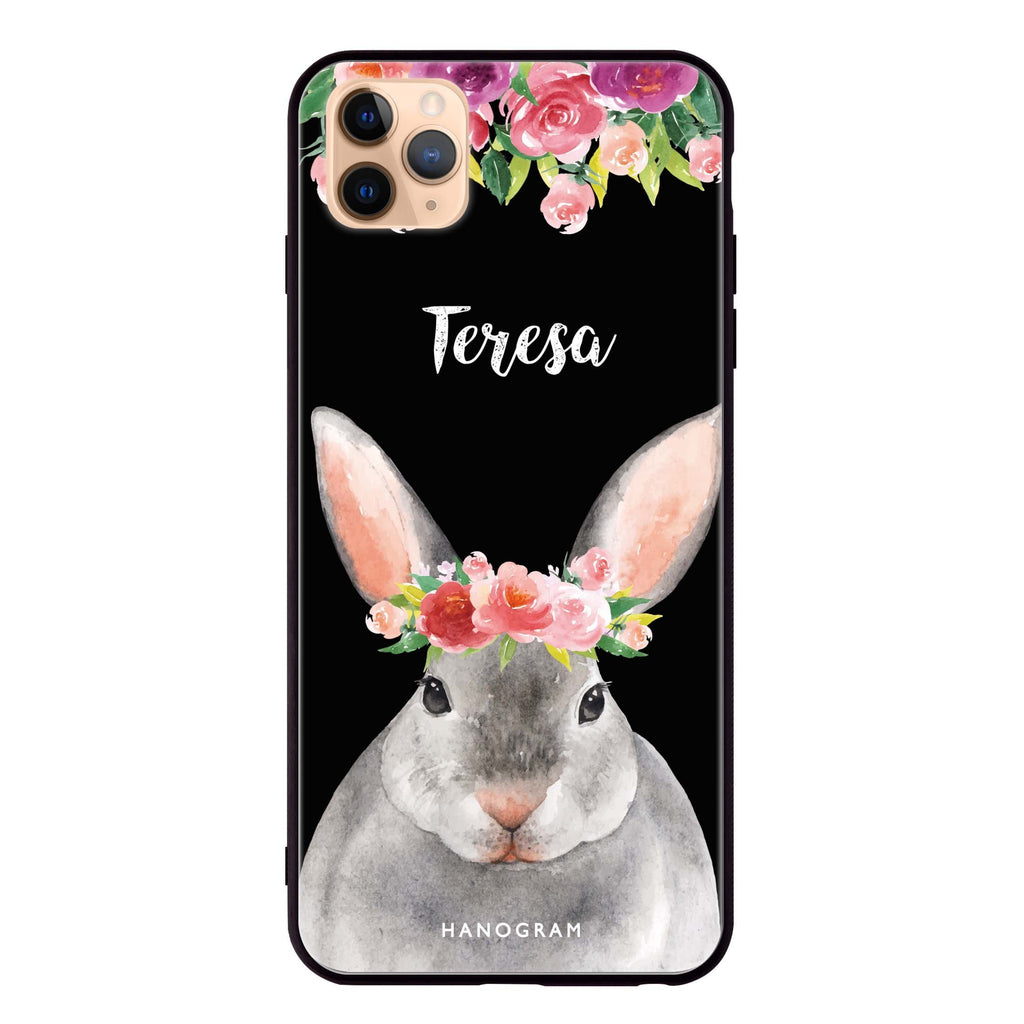 Floral and Bunny iPhone 11 Pro 超薄強化玻璃殻