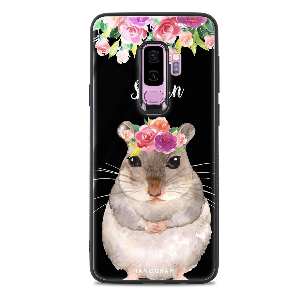 Floral and Hamster Samsung S9 Plus 超薄強化玻璃殻