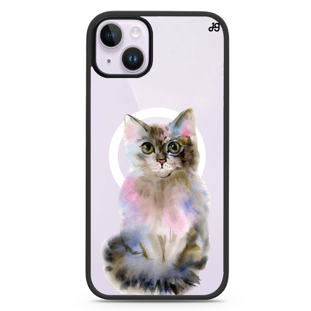 Watercolour Cat iPhone 14 Plus Magsafe 兼容防衝擊保護殼