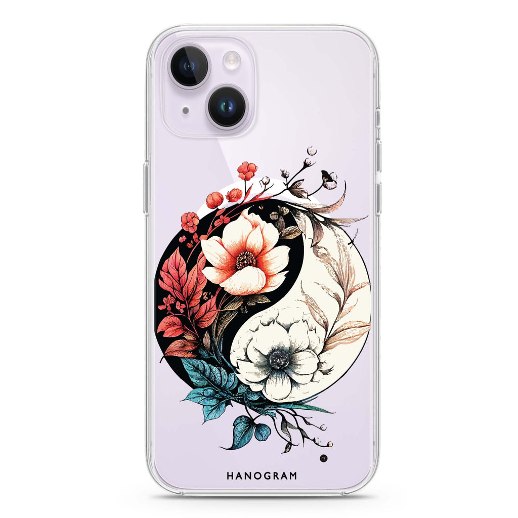 Pretty Floral & Tai Chi iPhone 14 Plus Magsafe 兼容水晶透明保護殼