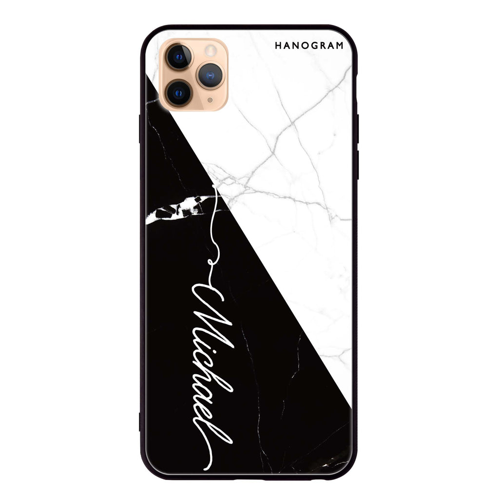 White And Black Marble iPhone 11 Pro Max 超薄強化玻璃殻