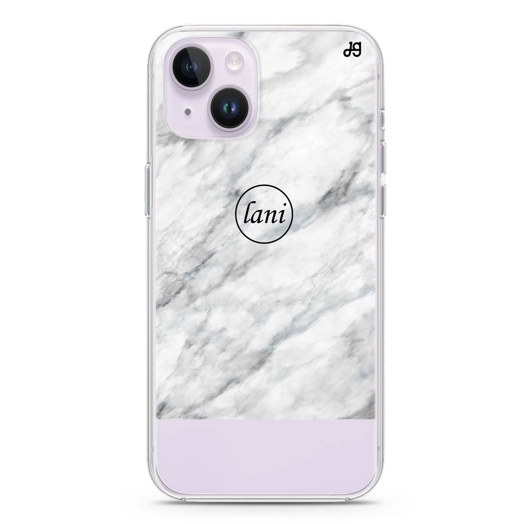 White Marble Transparent iPhone 14 Plus Magsafe 兼容水晶透明保護殼