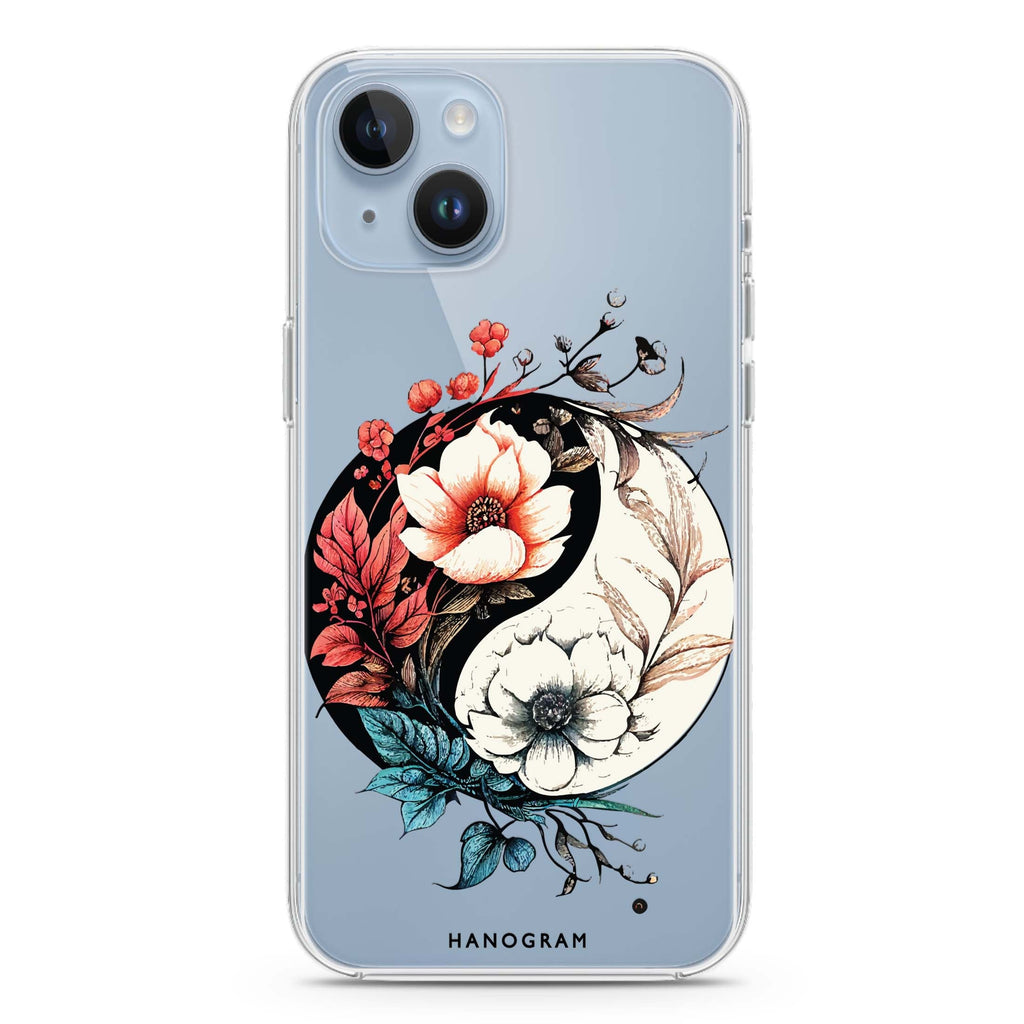Pretty Floral & Tai Chi iPhone 14 水晶透明保護殼
