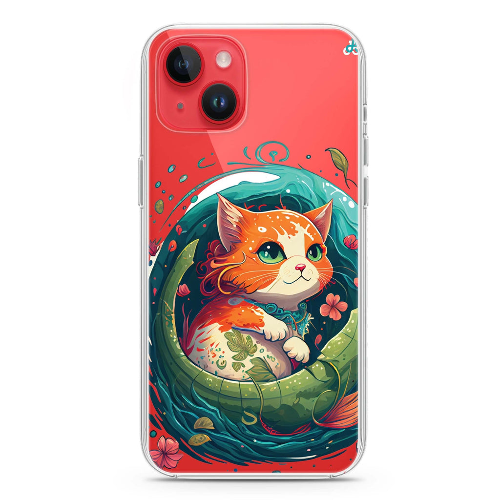 Mermaid Cat iPhone 14 Plus Magsafe 兼容水晶透明保護殼